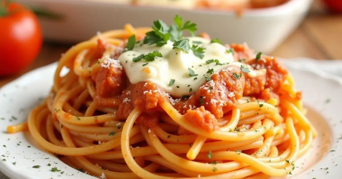 baked spaghetti recipe with cream cheese