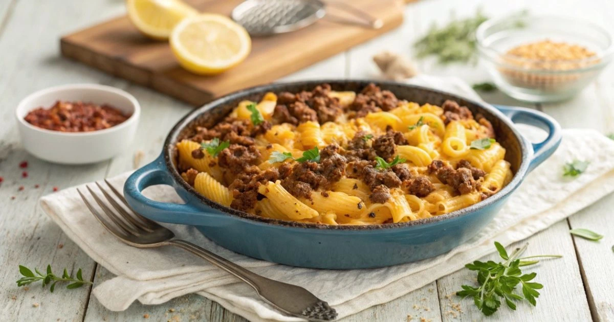 mac and cheese with ground beef