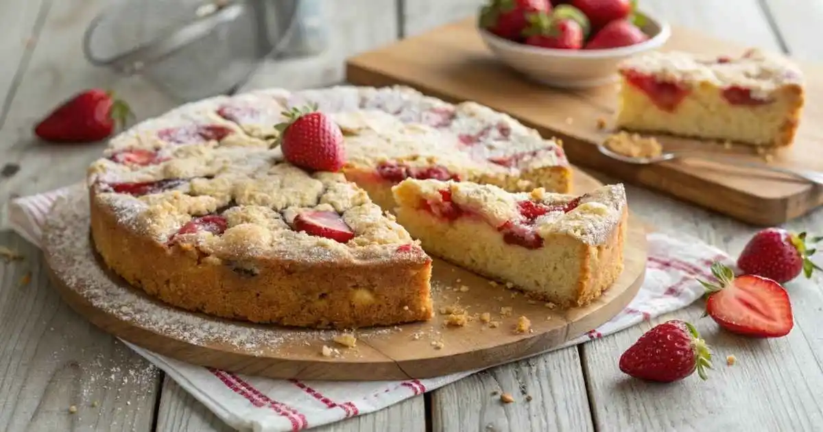 strawberry crumb cake