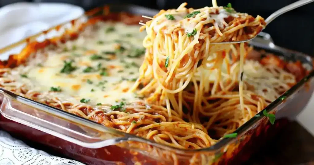Cream Cheese in Baked Spaghetti