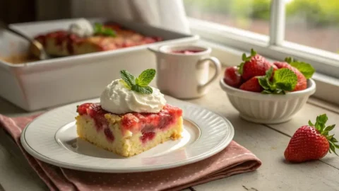 Strawberry Cheesecake Dump Cake
