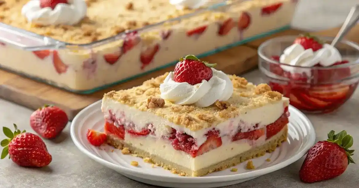 Strawberry Cheesecake Dump Cake