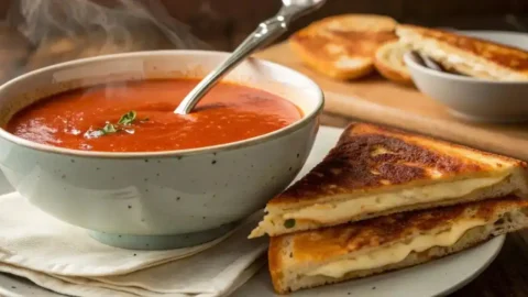 tomato soup and grilled cheese