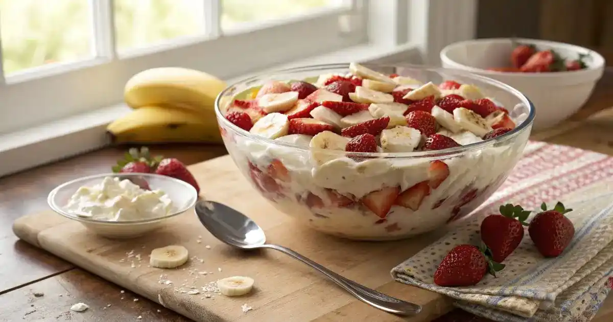 Strawberry Banana Cheesecake Salad