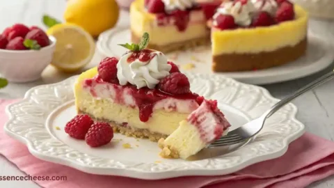 lemon raspberry cheesecake