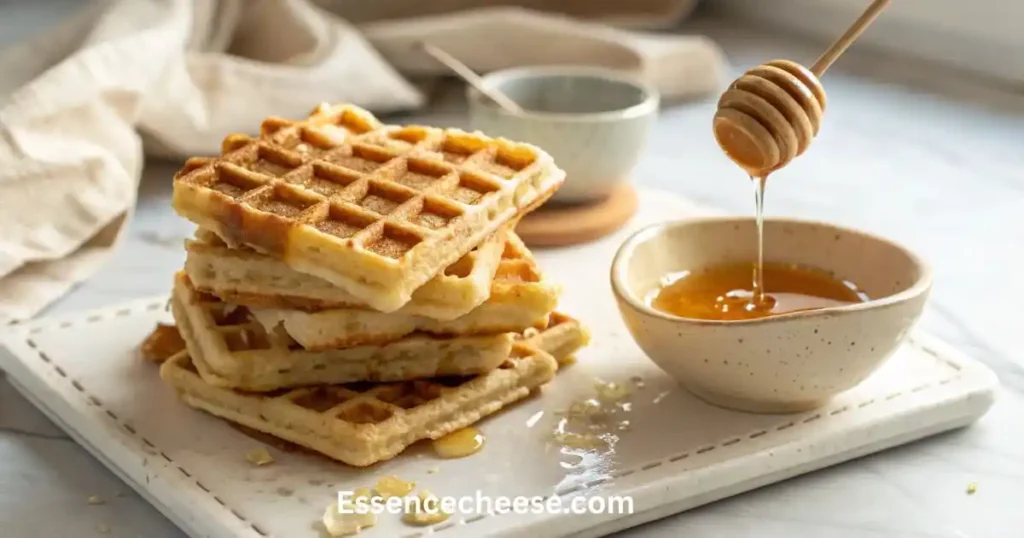cottage cheese waffles with honey