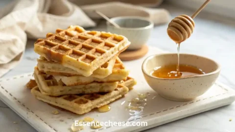 cottage cheese waffles with honey